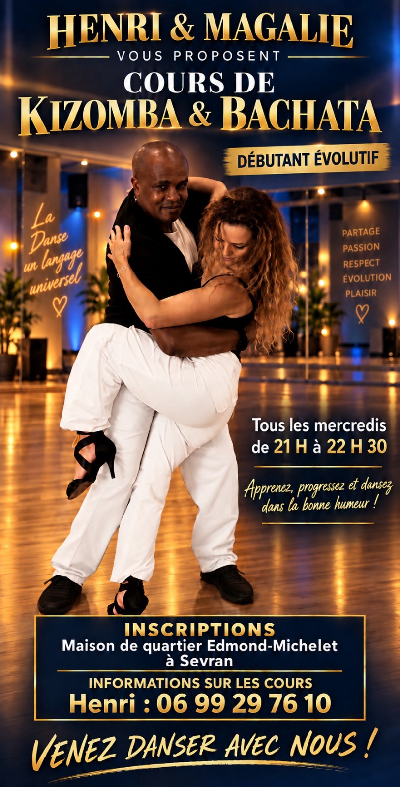 Affiche de cours Henri et Magalie — mercredi, Sevran
